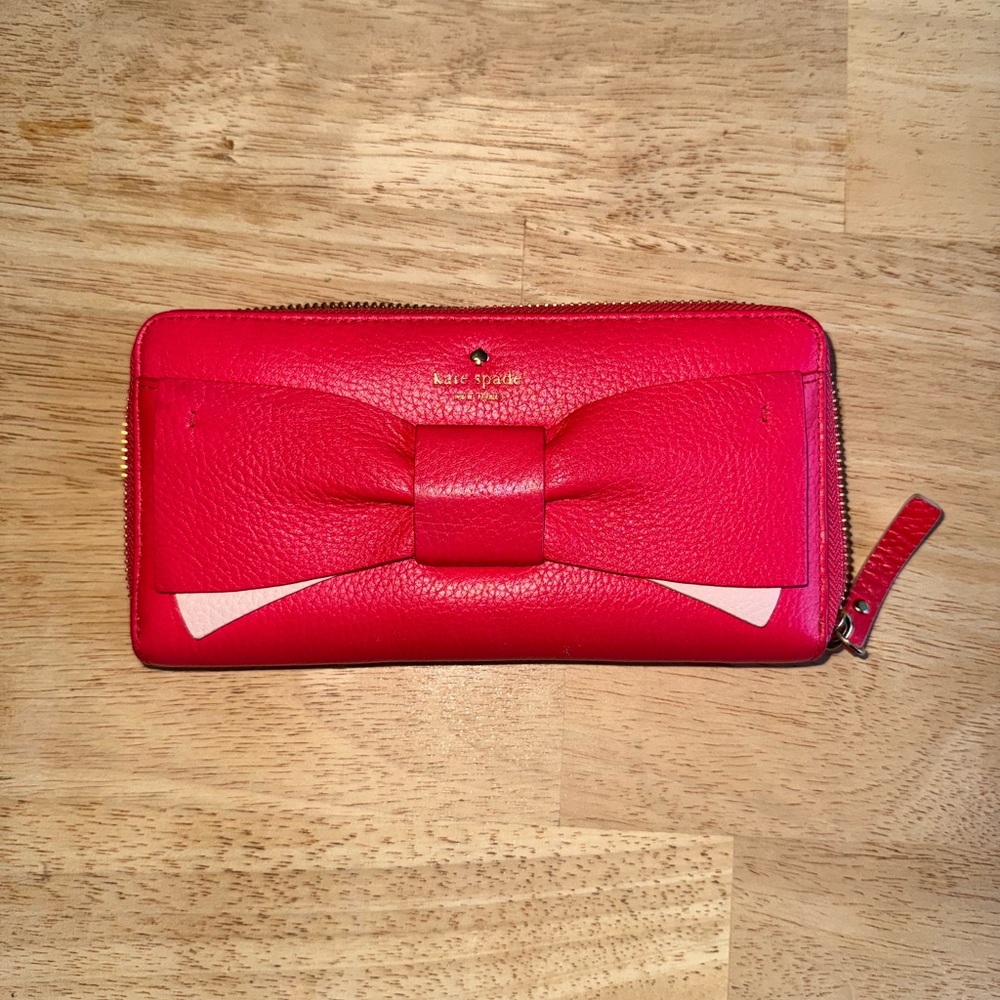 Kate Spade Pink Coral Bow Wallet